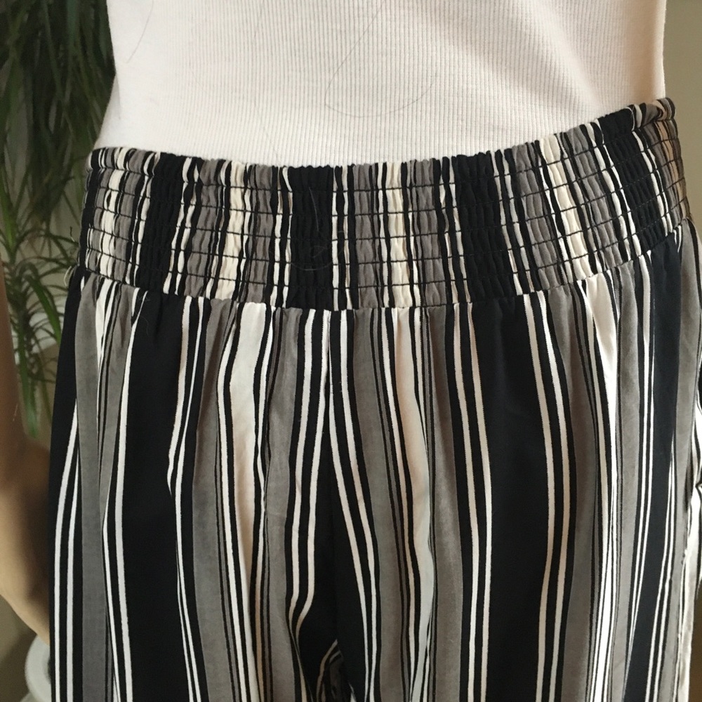 STRETCH  SMOCK WAIST WIDE LEG PANTS with POCKETS - Picture 11 of 15